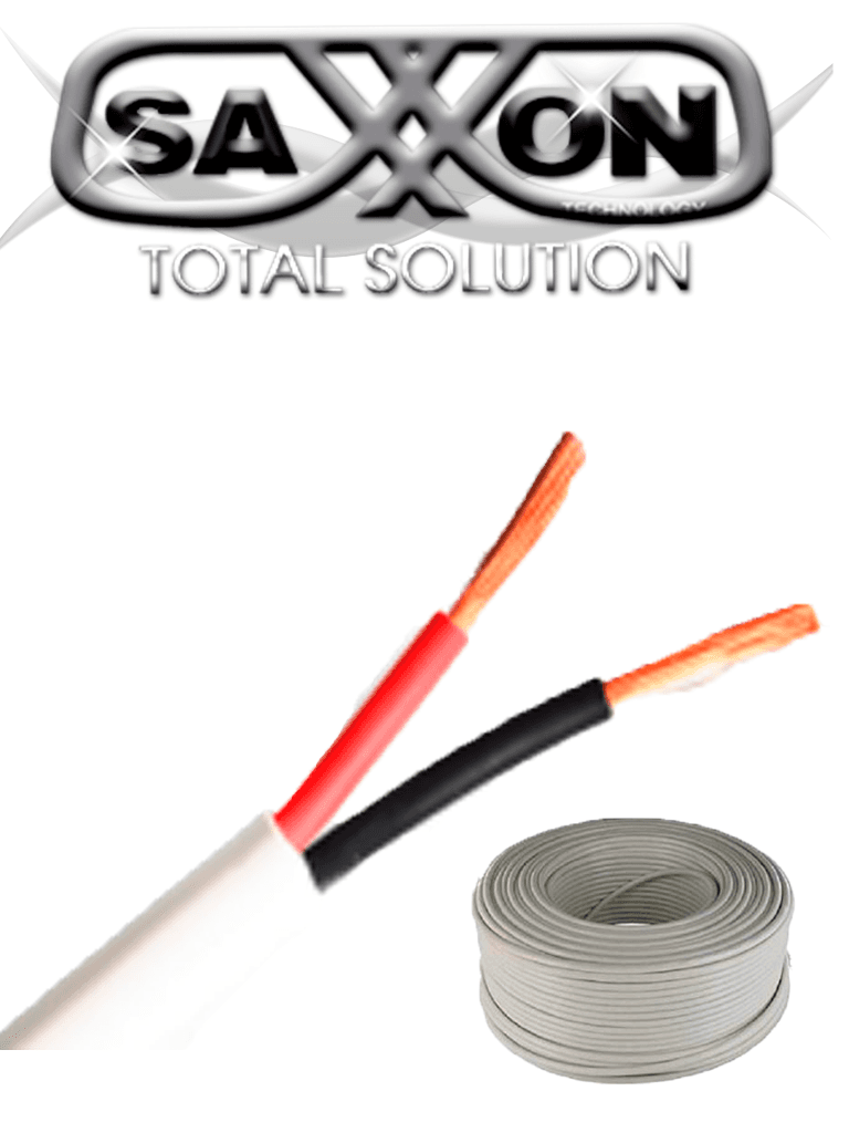 SAXXON OWAC2305JF- Cable de alarma de 2 conductores/ CCA/ Calibre 22 AWG/ 305 metros/ Retardante a la flama/ Recomendable para control de acceso/ Videoportero/ Audio/ - SAXXON - Cables para Alarmas - SXN1570001