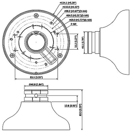 DAHUA PFA106- Adaptador para Camaras Domo/ Fisheye/ Eyeball Dahua - vista 4