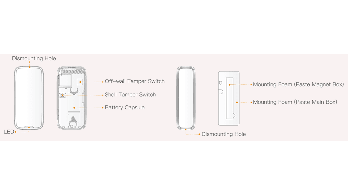 IMOU DOOR CONTACT (ARD311-SW-imou) - Contacto Magnetico Inalambrico, detecta la apertura de puertas y ventanas en un rango de 25-45 mm. Con un indicador LED y frecuencia de 433 MHz, mejora la seguridad del hogar. - vista 5