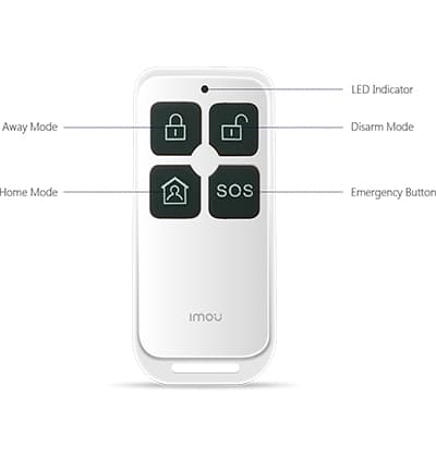 IMOU REMOTE CONTROL (DHI-ARA23-SW) - Control Remoto Inalámbrico práctico y eficiente, permitiendo armar, desarmar y activar el modo de pánico y modo hogar en un click. - vista 3
