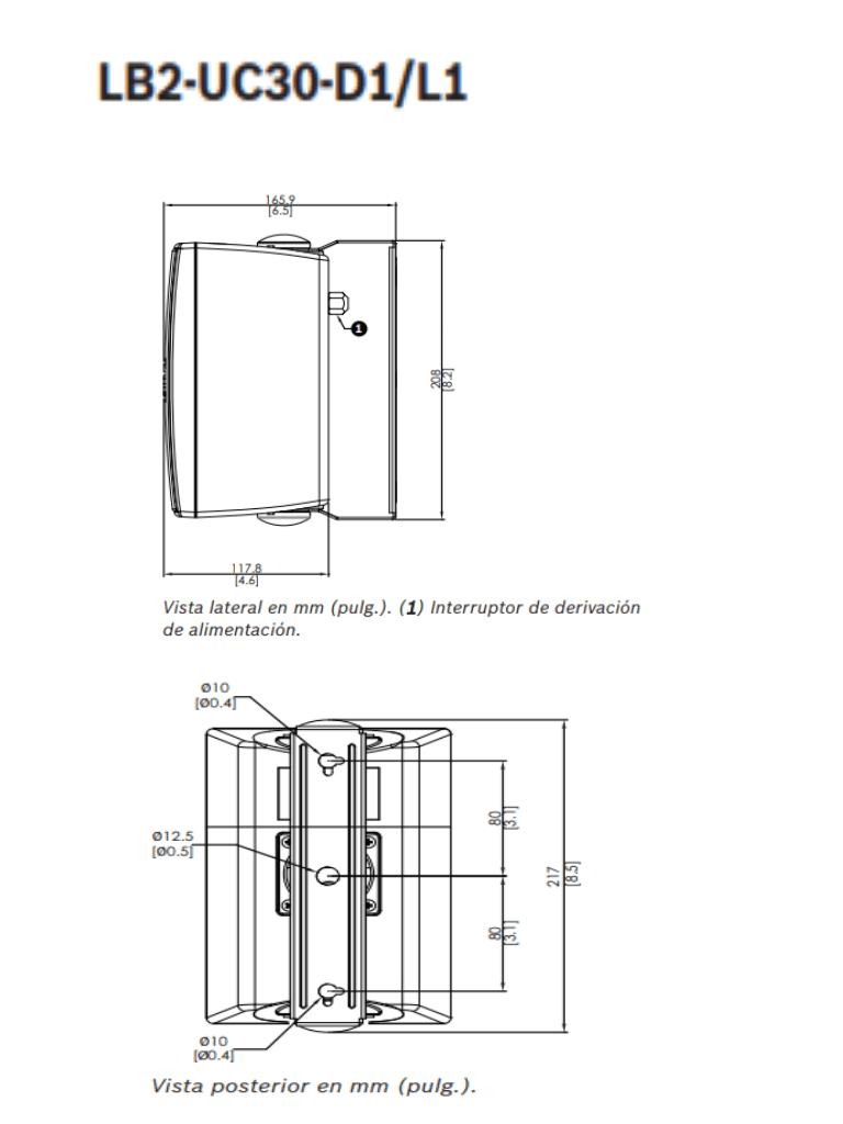 BOSCH M_LB2UC30L1 - Altavoz Premium 30W / Carcasa ABS /  Blanco / 8ohms 70V y 100V / - vista 3