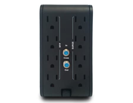 CDP R2C-AVR1008 - Regulador de 1KVA / 500W con 8 terminales de salida: 4 con protección de sobretensión y 4 con protección AVR, incluyendo protección de línea datos - vista 4