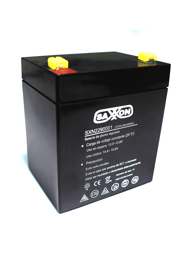 SAXXON CBAT45AH- Bateria de respaldo de 12 volts libre de mantenimiento y facil instalacion / 4.5 AH/ Compatible DSC/ CCTV/ Acceso - SAXXON - Baterías y Accesorios - SXN2290001