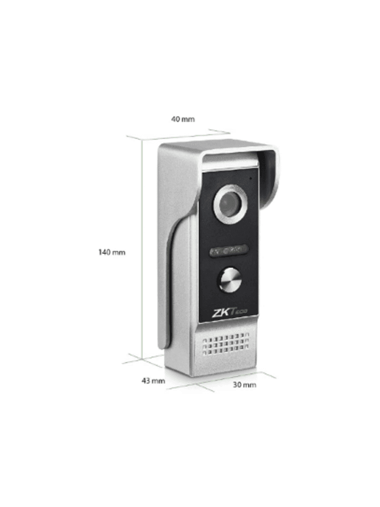 ZKTECO VDP03B3 Kit - Kit de Videoportero Analógico / Monitor de 7 Pulgadas / Frente de Calle con cámara de 1 MP / Angulo de Visión 87° /  Conexión hasta 4 monitores - vista 2