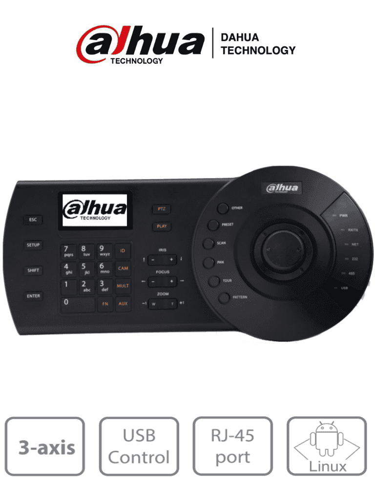 DAHUA NKB1000-E - Teclado Controlador IP con Joystick para PTZs Analogicas e IP/ Control de DVRs y NVRs/ Pantalla LCD/ RJ-45/ RS232/ Pelco D & P/ - DAHUA - Teclados y Joystick - DHT0460002