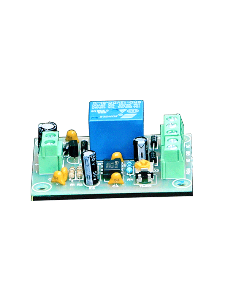 YLI PCB505 - Módulo de Relevador con Retardo de Tiempo ajustable / Salidas  NC y NO / Conexión de botón / Voltaje 12 VDC / 1 a 30 segundos - vista 3