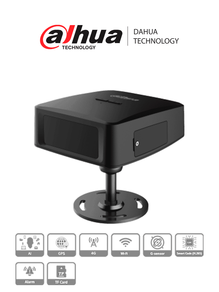 DAHUA DAE-CDMS8113-GFW -Camara para Tablero Vehicular de 1.3 Mp / DSM 720p/ Campo de Vision 55°/ Micrófono y Altavoz Integrado/ 4G/ GPS/ WiFi/ Admite Camaras Moviles HDCVI Externas/Compatible con Mobile Center - DAHUA - Dashcams (Camaras de Tablero) - DHT0310013