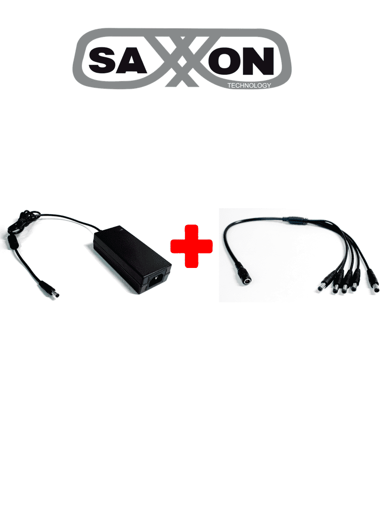 SAXXON PSU1205DPAQ2 - Paquete de fuente de poder y divisor de energia / 12 V DC / 5 A MP - SAXXON - Fuentes de Poder y Adaptadores - SXN2290003