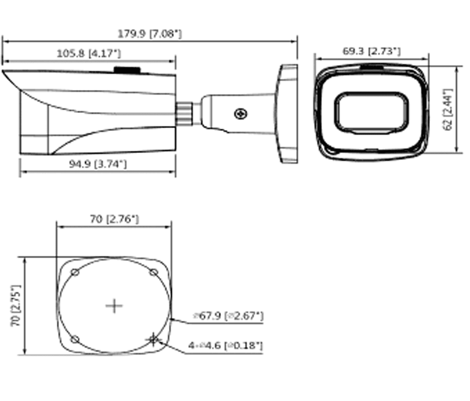 DAHUA HAC-HFW2241E-A- Cámara Bullet Starlight 1080p/ 2 Megapixeles/ 0.004 Lux a Color/ WDR Real 120dB/ Lente 3.6 mm/ IR de 40 Mts/ Microfono Integrado y 1 Entrada de Audio/ IP67/ 3DNR/ - vista 5