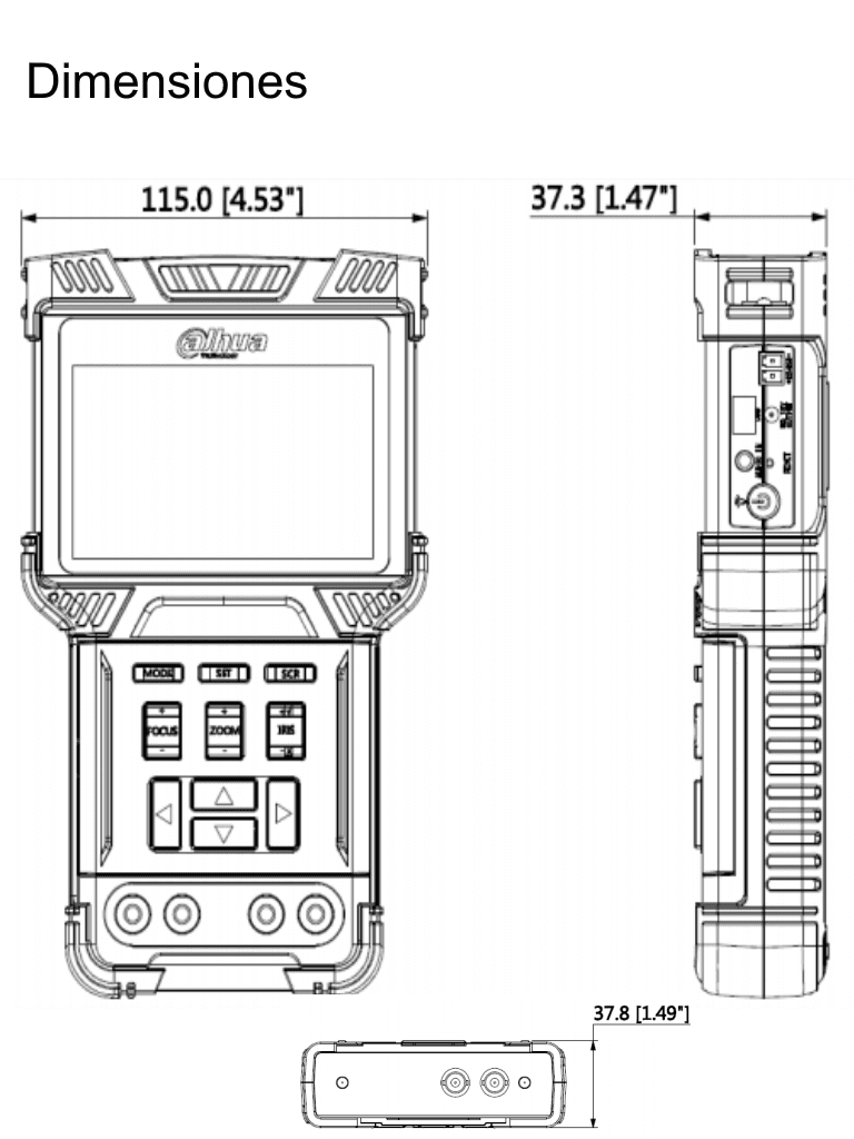 DAHUA PFM900-E - Probador de Video IP y HDCVI/ Soporta H.264 y H.265/ Soporta Control PTZ & Probador de Audio/ Soporta Prueba de Cable de Red/ Multimetro Digital/ Salida Poe 802.3at y Salida de 12v 2Amp/ - vista 2