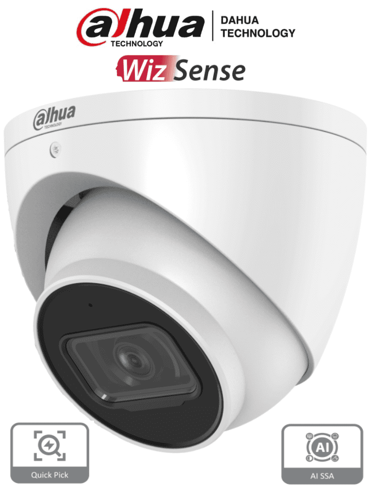DAHUA IPC-HDW3441EM-S-S2  - Camara IP Domo de 4 Megapixeles con IA/ WizSense/ Lente de 2.8mm/ 102 Grados de Apertura/ Microfono Integrado/ IR de 50 Metros/ SMD 4.0/ AI SSA/ H.265+/ Ranura para MicroSD/ WDR Real de 120 dB/ - DAHUA - Domo - DHT0040078