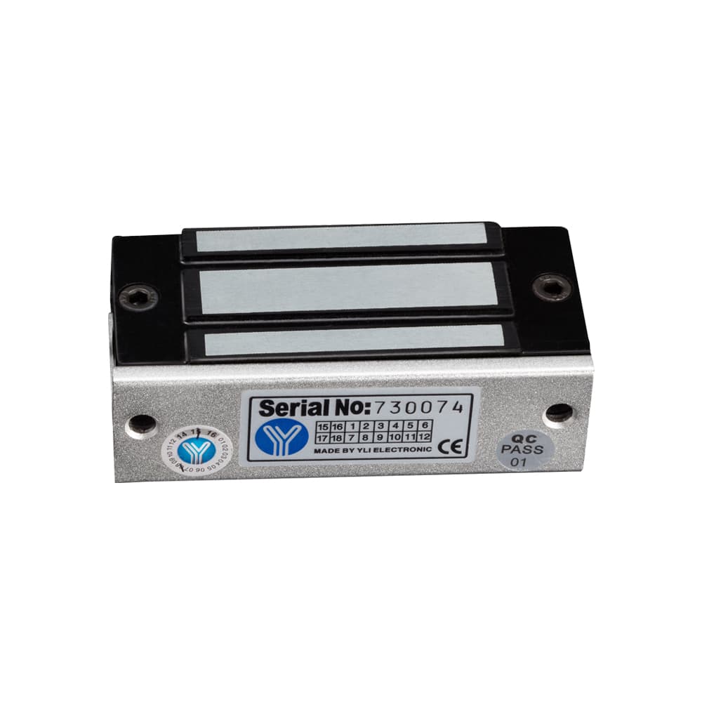 YLI YM60 - Cerradura Magnética para Control de Acceso / Fuerza de Sujeción 60 Kg o 120 Lb / 12 VDC / Para puertas de madera, vidrio y metálicas / Uso interior / Compatible con Soporte MBK70Z - vista 3