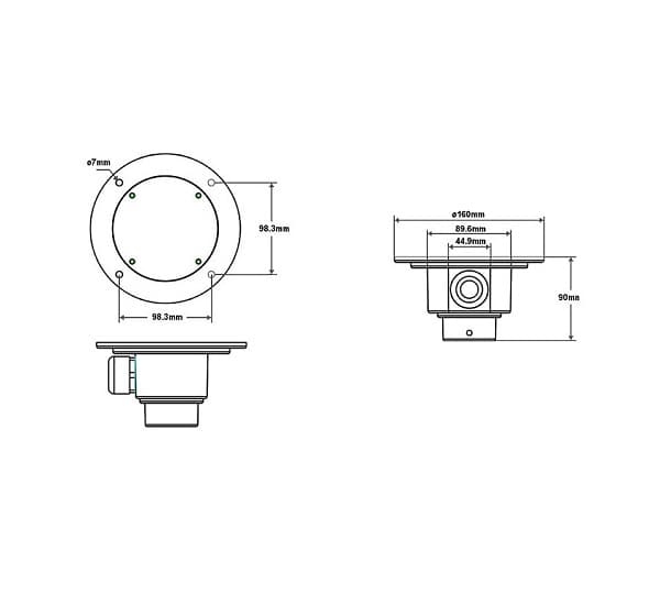 VIVOTEK AM-114 - Soporte para montaje en techo compatible con AM518, AM116, AM117, AM527, AM528, AM525, AM529 y AM52A - vista 3