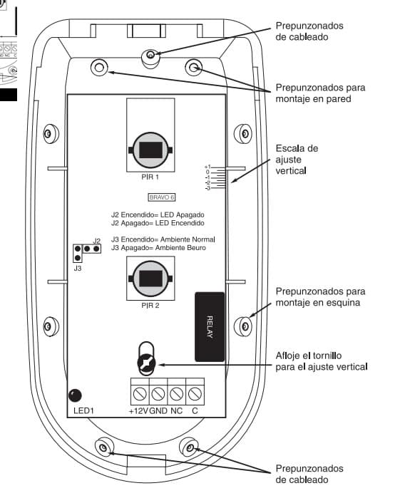 DSC BV600 - Detector de Movimiento infrarrojo  de Doble Elemento PIR cableado Inmune a Mascotas - vista 4