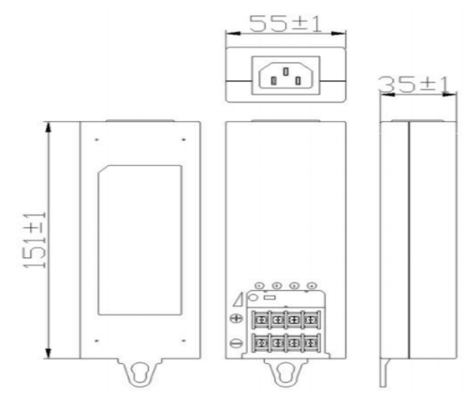 SAXXON PSU1250D4D - Fuente de Poder de Poder de 4 Canales 12 Vcc 5 Amperes/ 1.25 Amper por Canal/ Color Negro/  Entrada 100 V ca - 240 V ca/ Con Protección de Descargas/ - vista 3