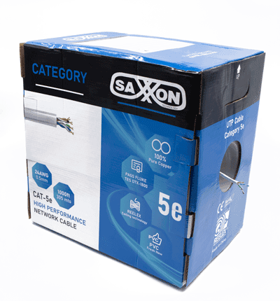 SAXXON OUTPCAT5E - Bobina de Cable UTP Cat5e 100% Cobre/ 305 Metros/ Bobinado REELEX /Color Gris/ Uso Interior/ 4 Pares/ Soporta Pruebas de Rendimiento/ Ideal para Cableado de Redes y Video/ - vista 2