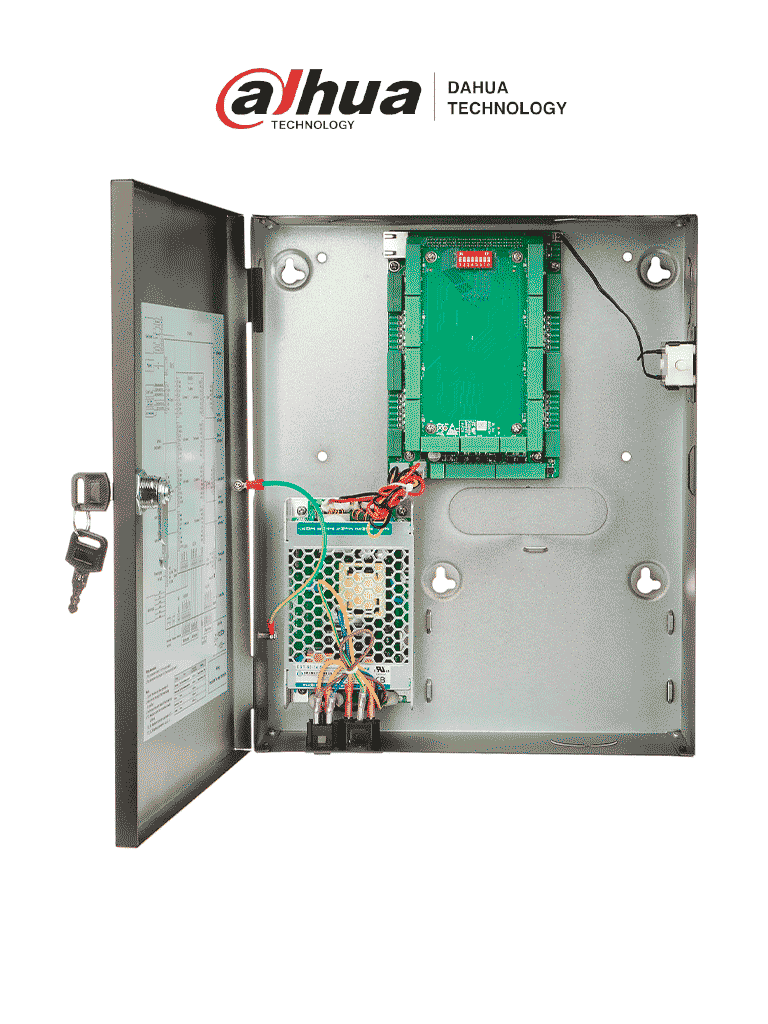 DAHUA ASC2204C-D Panel de Control de Acceso para 4 Puertas, 8 Lectoras Wiegand y/o RS485, Capacidad para 100,000 Usuarios, 3,000 Huellas, 500,000 Eventos