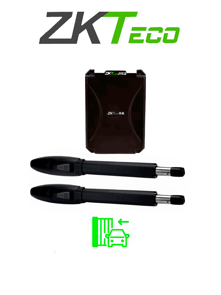 ZKSW300DCB - Kit de Pistones de Aluminio, Para Puertas Abatibles de Doble Servicio, Soporta 300 kg por Puerta, Instalación Sencilla sin Soldadura, Accesorios Incluidos, Alimentación 110V (Funciones limitadas)