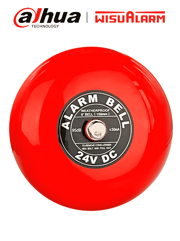 DAHUA WISUALARM DHI-HY-C152 - Campana de Alarma de incendio ofrece una instalación fácil, fabricada en aluminio resistente, emitiendo un sonido potente y claro para una respuesta rápida en situaciones de emergencia,