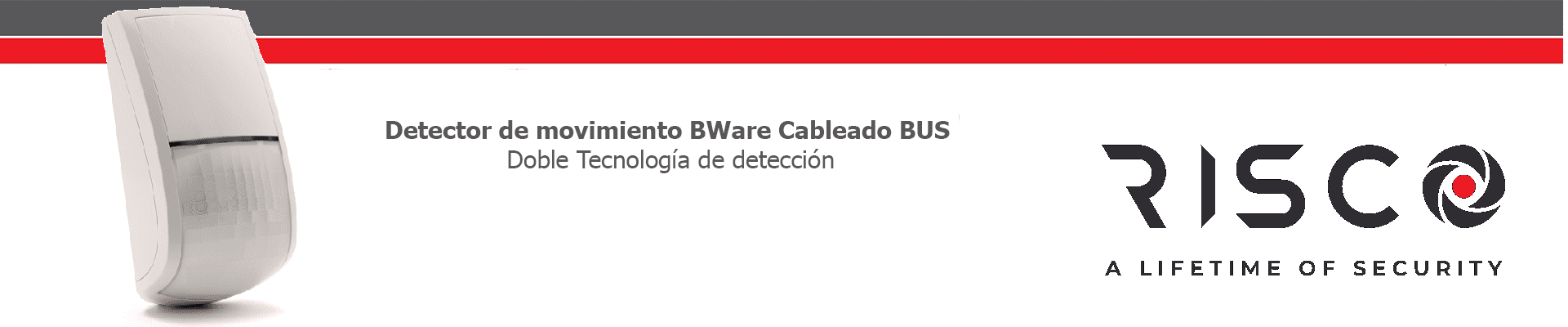 RISCO RK515DTBG3 - BWARE DT AM Sensor De Movimiento Doble Tecnología Cableado por BUS Grado 3