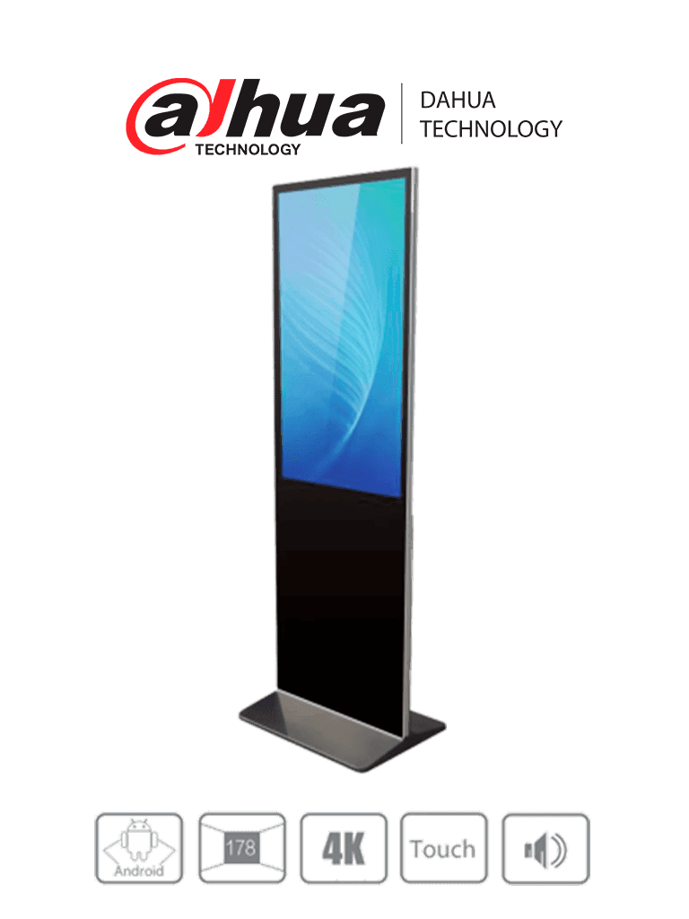 DAHUA LDV55-SAI400TK - Totem de señalización digital de 55" con pantalla Touch Screen. Resolución 4K, 178° de visualización.