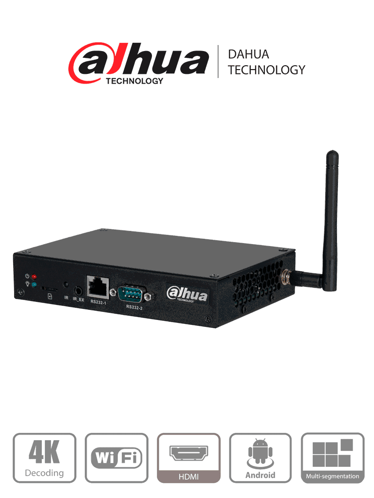 DAHUA DHI-DS04-AI400 - Caja Multimedia para Publicidad/Señalización Digital/ Android/ Compatible con Software MPS para Administración/ Ethernet/solución ideal para integrarse con monitores, videowalls en entornos comerciales, retail, hoteles y más