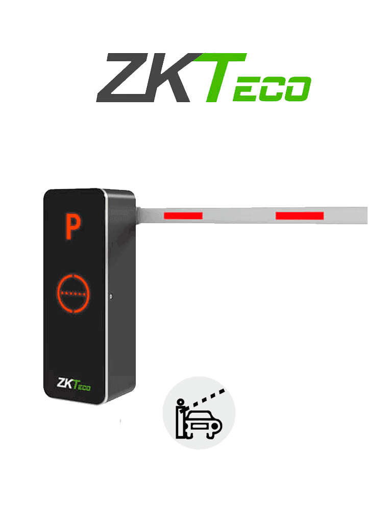 ZKTECO BGM1030L - Barrera Vehicular / Brazo Recto Dirección Ajustable / 3 Metros / Gabinete con Luz LED / Indicador de Estado / 1.5 s de apertura / Incluye 2 controles / Módulo Wi-Fi para conectarse con la App ZK Barrier gratuita y aperturar o cerrar