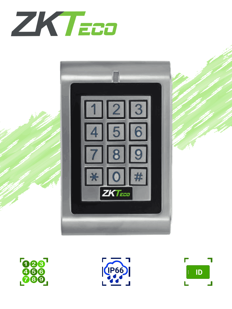 ZKTECO MKHID - Teclado Independiente para Control de Acceso / Interior o Exterior / 1000 Contraseñas o Tarjetas ID (125Khz)